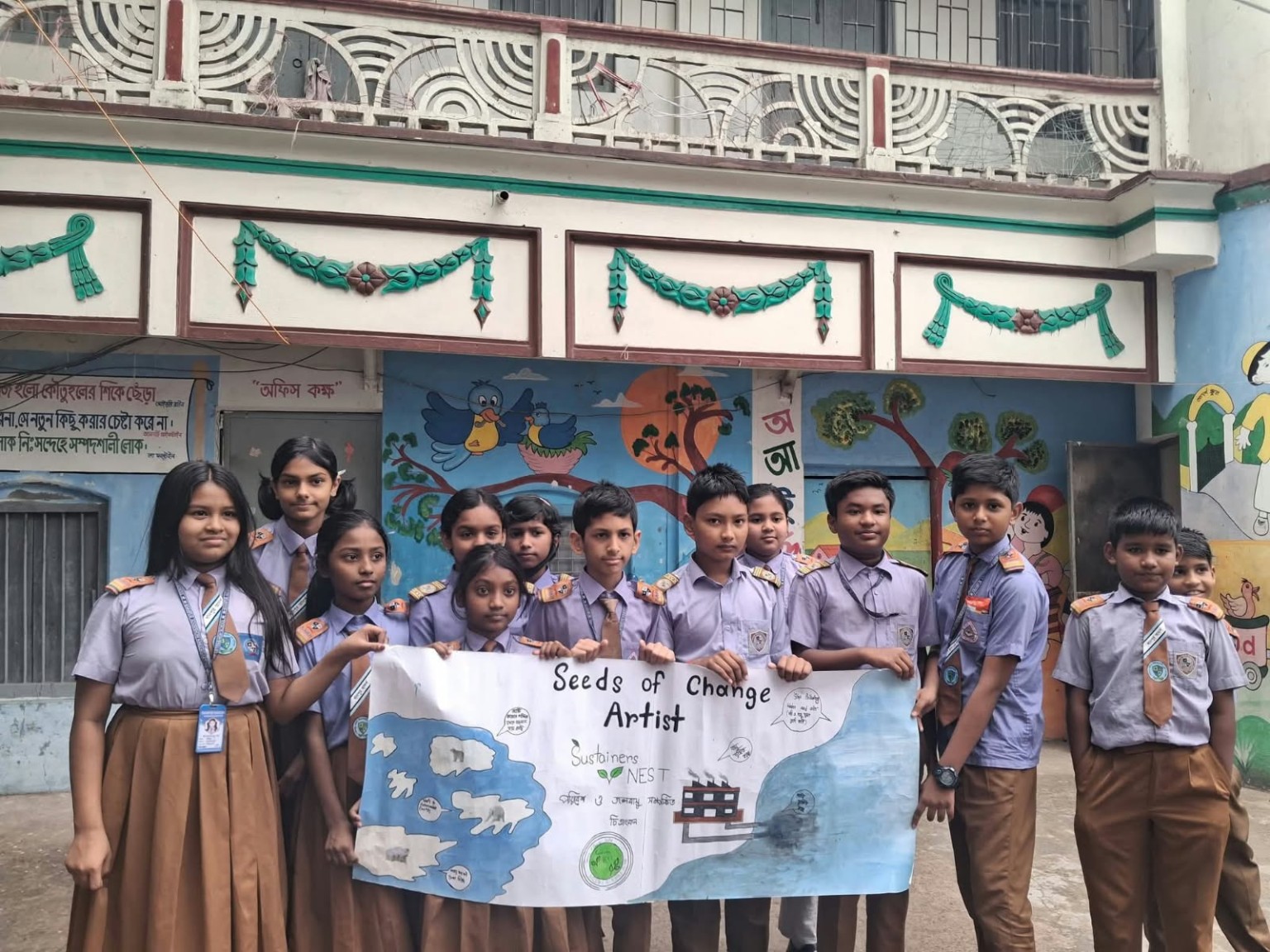 SEEDS OF CHANGE ARTISTS activity at Khanpur Adarsha Kindergarten