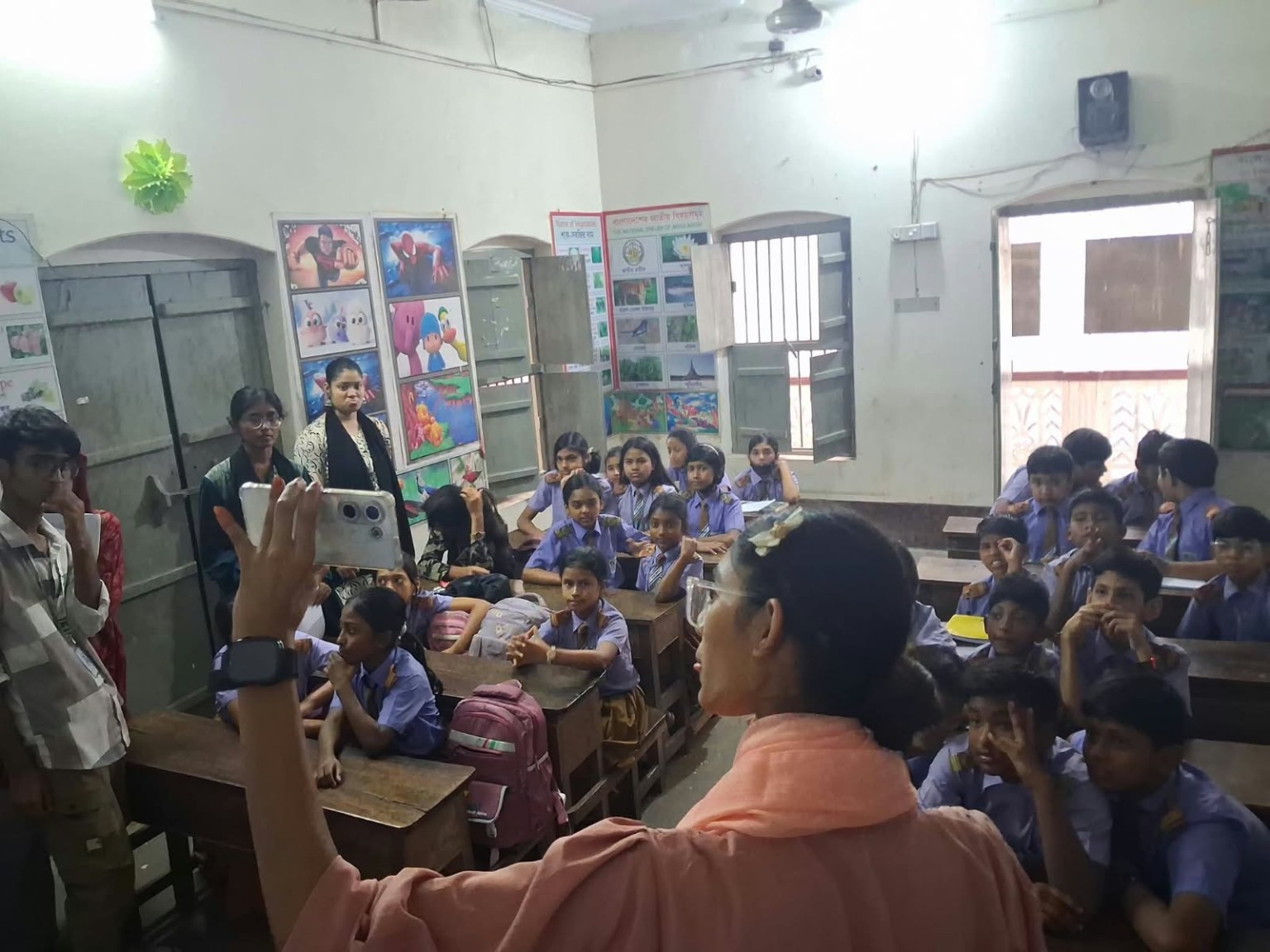SEEDS OF CHANGE ARTISTS activity at Khanpur Adarsha Kindergarten