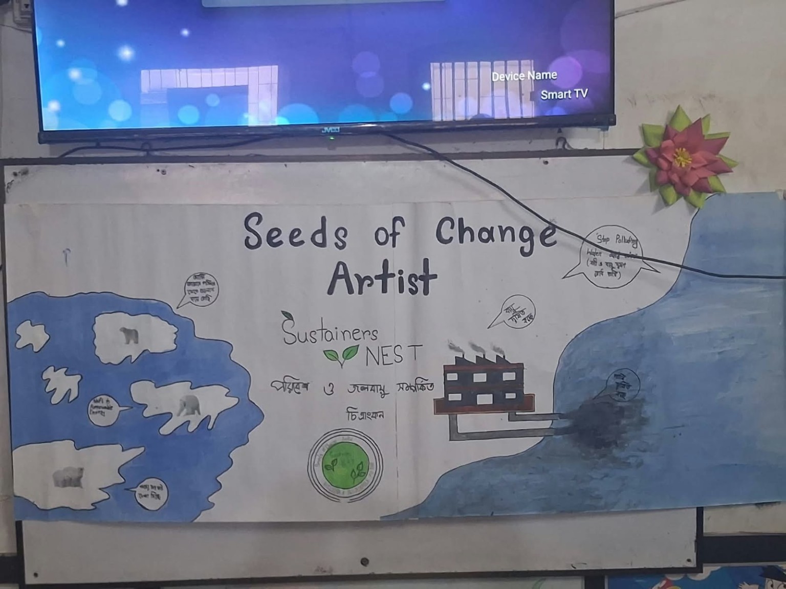SEEDS OF CHANGE ARTISTS activity at Khanpur Adarsha Kindergarten